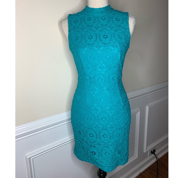 teal fitted dress